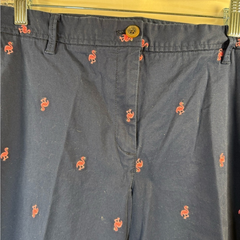 Talbots Navy Relaxed Chinos With Pink Flamingos 16 - Picture 3 of 8